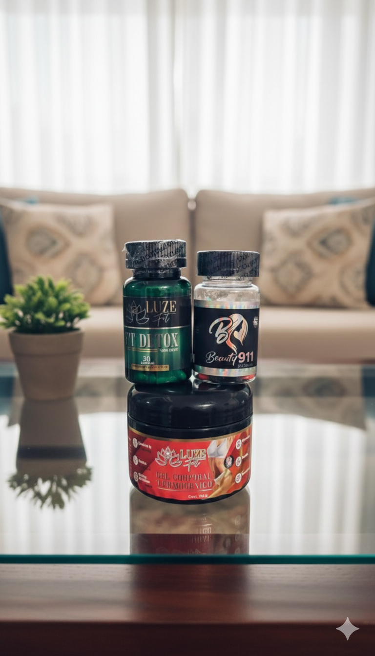 Kit Escultor 360°: Fit Detox + Beauty 911 + Gel Termogénico 🌿🔥🧴